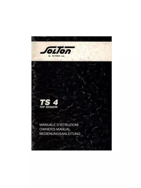 Solton Ts-4  Manuale Di Istruzioni In Inglese E Italiano Ecc..