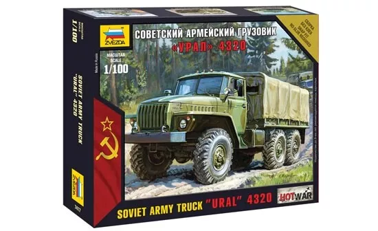 Zvezda 7417 - 1/100 Wargame Addon Soviet Army Truck Ural 4320 - Neu