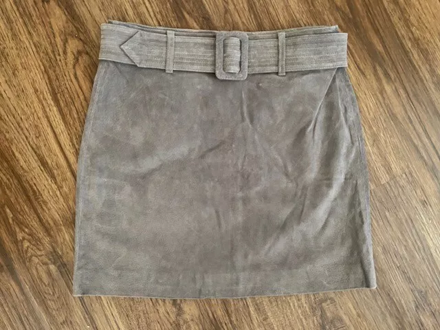NWT BLANK-NYC Suede 100% Leather Mini Skirt GRAY - SIZE 25 -