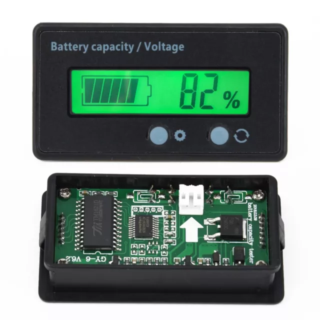 Testeur Voltmètre LCD 48v 36v Moniteur 24v 12v Pile Voltage Plomb Acide Display 2