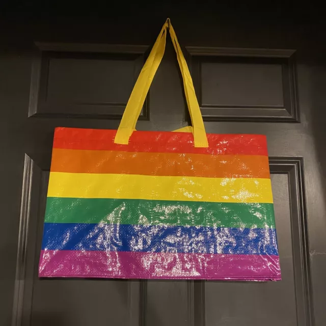 Bolso de Mano Ikea Kvanting arco iris a rayas orgullo reutilizable TOTALMENTE NUEVO