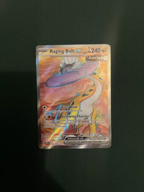 POKÉMON TCG Raging Bolt EX 196/162 Full Art Rare