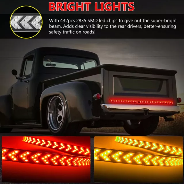 Camion 40 "LED Tailgate Strip Séquentiel Clignotant Frein Tail Reverse Light Bar 2