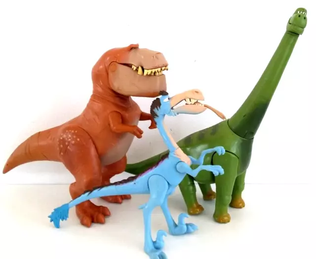 The Good Dinosaurs Figures Tomy Disney Pixar  T Rex Butch , Henry, Bubbah lot 3x