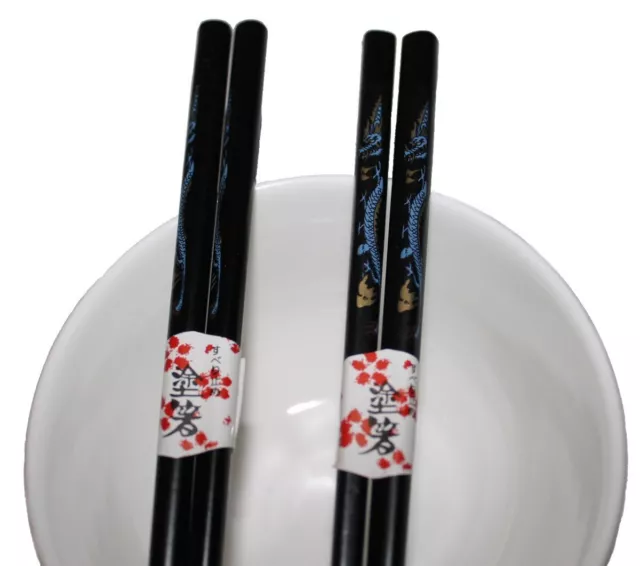 045 Chopsticks 5 Paar Stäbchen Eßstäbchen Essstäbchen Bambus Holz schwarz 3