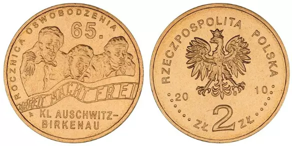 124 Ww2 Auschwitz Holocaust Anniversary Polish Coin Badge Poland Jewish 3
