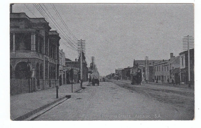 Flinders Street Adelaide OLD POSTCARD South Australia c1907