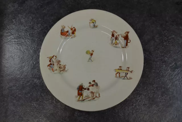 Ancienne Grande Assiette Plate Humoristique De Keller Guerin A Luneville N°2