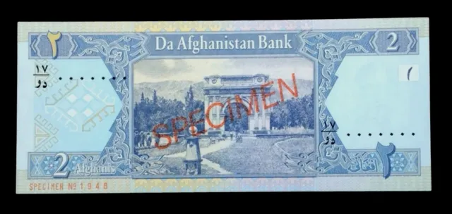 Afghanistan 2, Afghani Specimen 2002, Banknote Unc