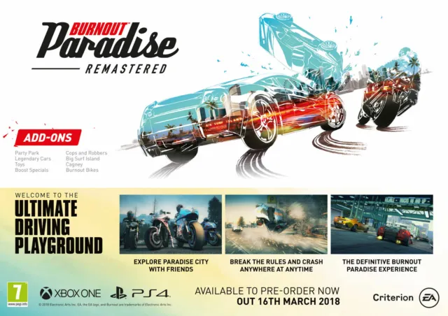 PlayStation 4 : Burnout Paradise Remastered (PS4) VideoGames Fast and FREE P & P