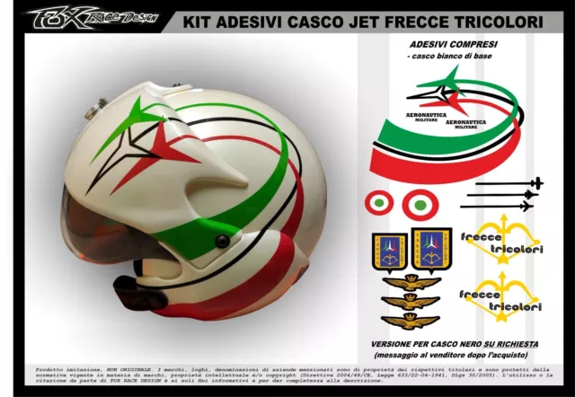 ADESIVI stickers moto KIT per CASCO JET FRECCE TRICOLORI