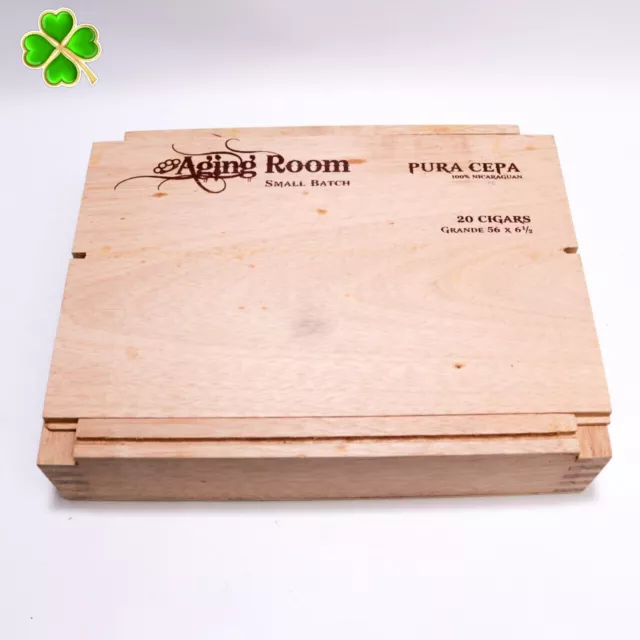 Aging Room Pura Cepa Grande Empty Wood Cigar Box 10.25" x 7.75" x 2.25"