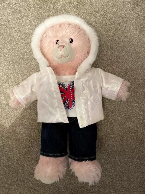 Build A Bear & Clothes bundle Pink Soft Plush Teddy & Jeans & Tshirt & Coat VGC