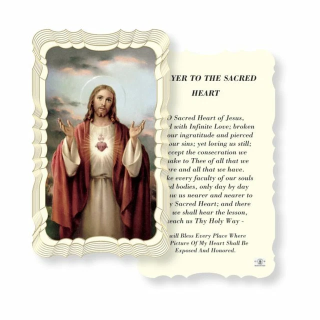 PRAYER TO THE Sacred Heart of Jesus - Scalloped trim - Paperstock Holy ...