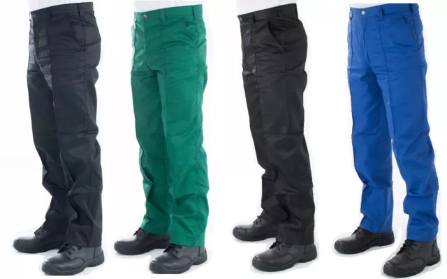 Mens Smart Work Trousers Durable Trade Pro 28 to 44 Black Navy Green Royal Blue