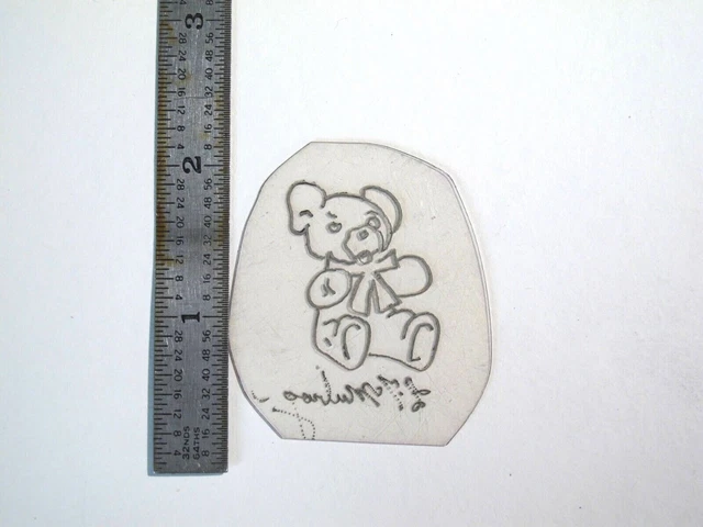 De Colección Años 60 Años 70 Plantilla de Acetato de Tatuaje Oso de Peluche Firmado PC
