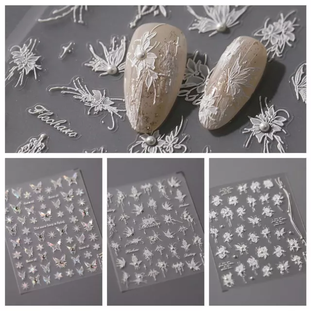 Nail Accessories Pearl Butterfly Nail Stickers  Lady/Girls