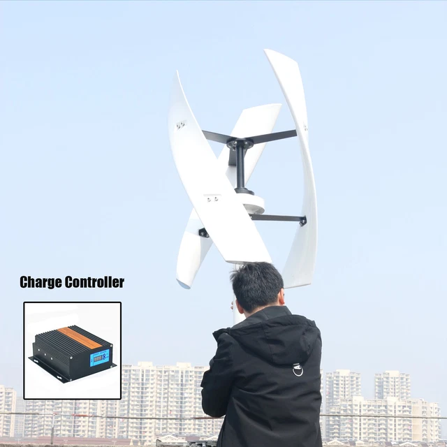 800W 12-48V turbina eólica maglev aerogenerador vertical con regulador de carga LCD MPPT