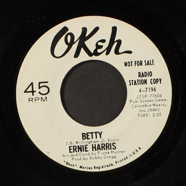 ERNIE HARRIS: hold on / betty OKEH 7" Single 45 RPM