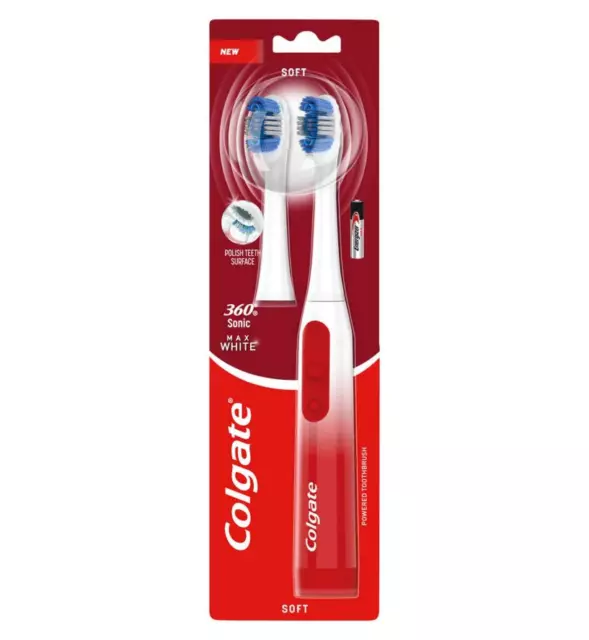 Colgate Max White 360 Electric Toothbrush With Batteries New