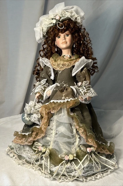 Vintage Porcelain Doll - Red Hair & Green Eyes - The Crimson Collection #80155