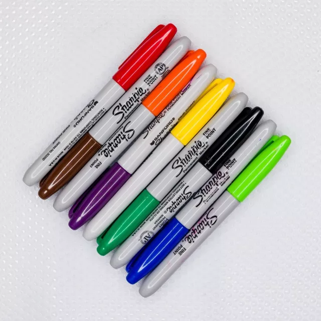 Sharpie Fine Point Used Multicolor Permanent Markers/Pens - Lot Of 9 - #15