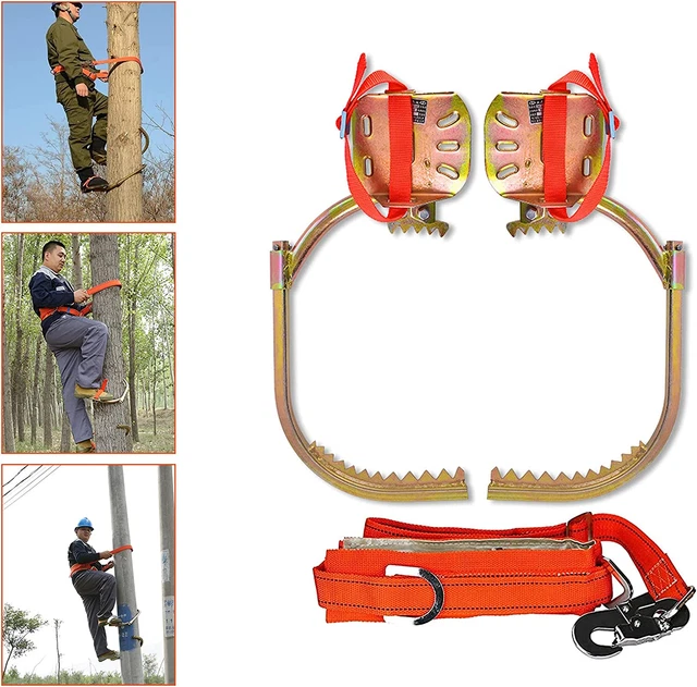 Pole Climbing Spike, Tree Climbing Step, Adjustable Wooden Pole Foot Buckle with