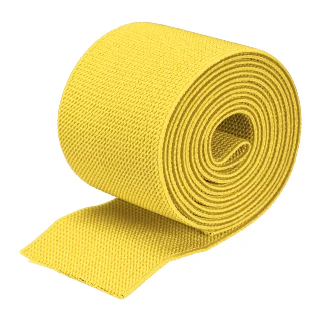 Sergé Élastique 2.8" 2 Yard 1 Rouleau Ruban Cordon Jaune pour Bandeau Ceinture