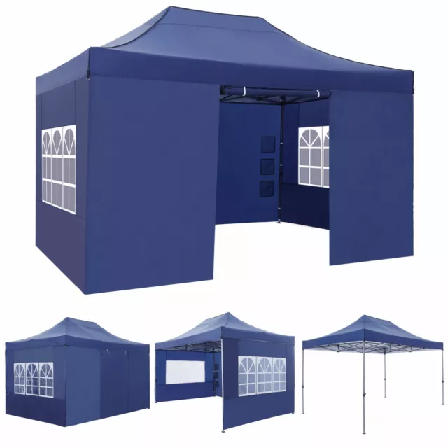 Pavillon 3x3/3x4,5m Faltpavillon Partyzelt Gartenzelt Festzelt wasserdicht Zelt