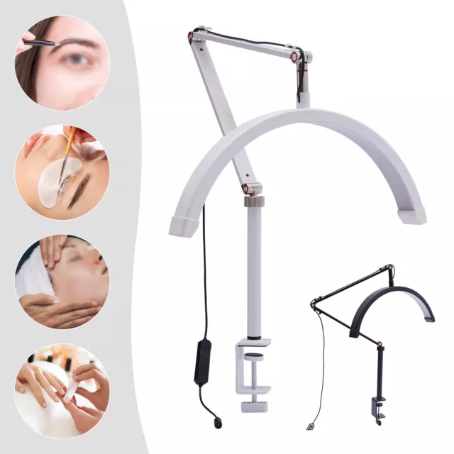 Lámpara de pestañas tricolor con luz LED de media luna extensión de pestañas tatuaje para salón de belleza