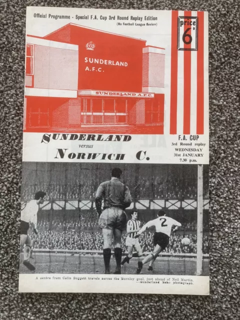 Sunderland  V Norwich Fa Cup Replay 1968