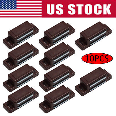 10pcs Magnetic Door Catches For Kitchen Cabinet Cupboard Wardrobe Latch Brown