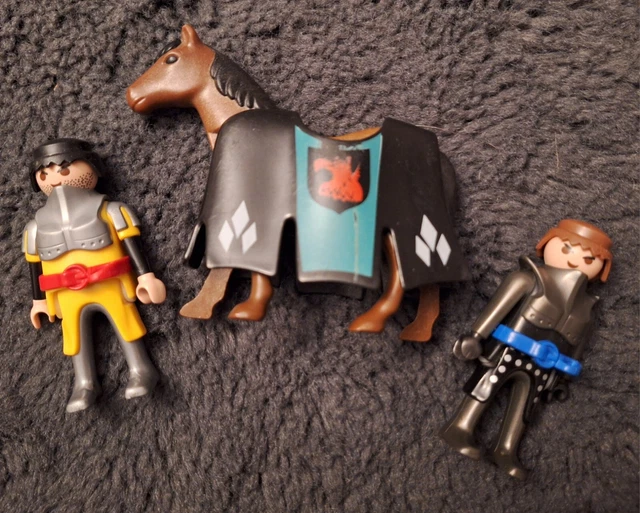  PLAYMOBIL-SET FIGUREN 2 Ritter mit Ritter Pferd, ohne Waffen EUR 3,60 Illustration 