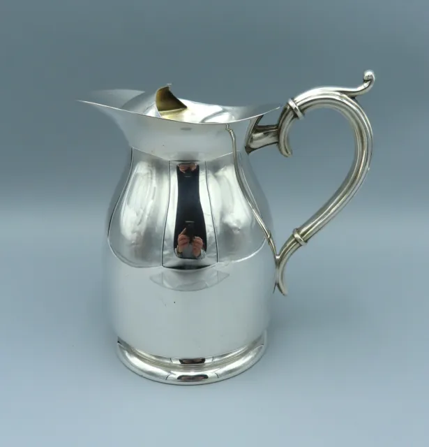Large Silver Plated Eau Pitcher 2.5 Pints Vintage Mid Century Modern 1250ml