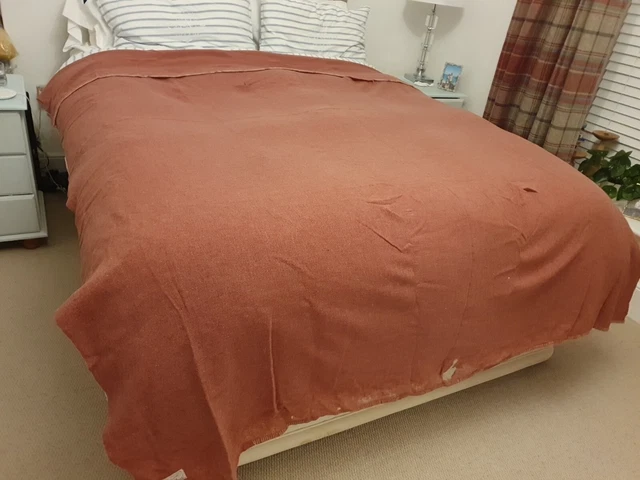 Vintage Guarantee Red Welsh Wool Blanket 235x210 CM *