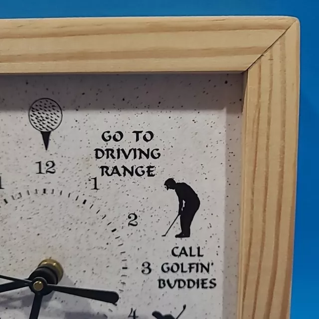 Golf Themed Wall Clock, Cave Shed Den, 8"x8", Battery Operated Works 3