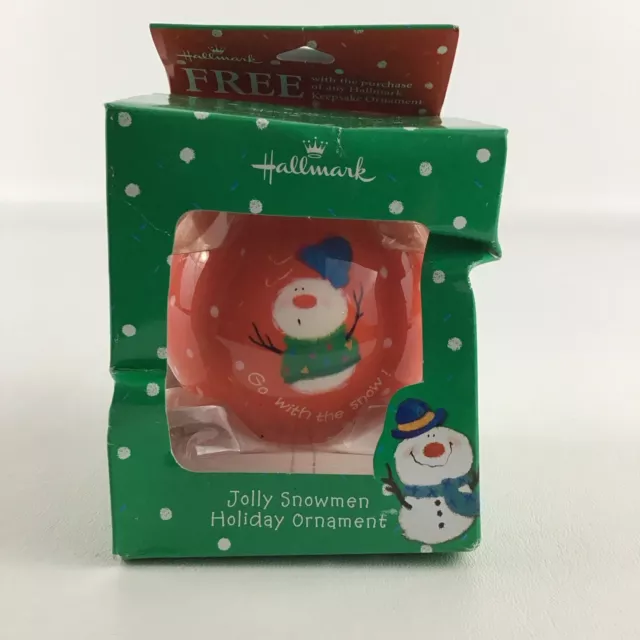 Hallmark Keepsake Christmas Tree Ornament Jolly Snowman Bulb Holiday Vintage