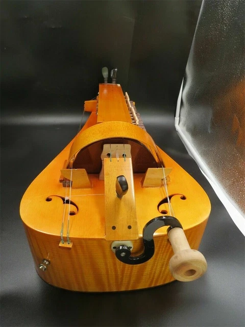 Fabriqué à la main 6 cordes 24 touches Hurdy Gurdy, dos palissandre épinette topy excellent son 11