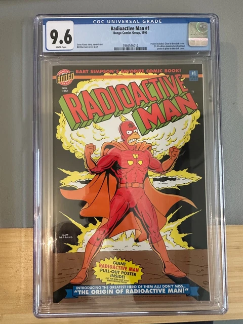 Bongo 1993 Glow in Dark Radioactive Man #1 CGC 9.6 NM/MT White Pages
