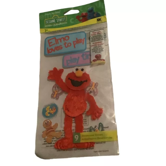 Sesame Street Workshop Playtime Elmo 9 Dimensional Stickers Jolee's Boutique NEW