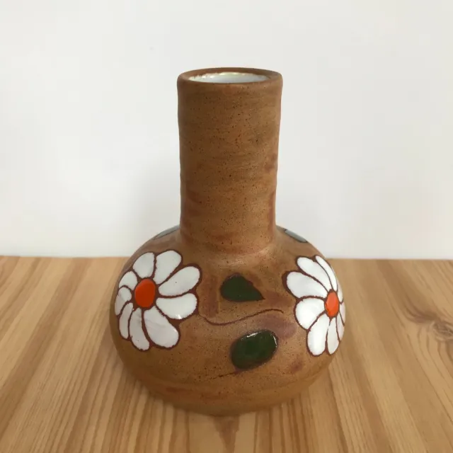 Studio Pottery Small Vase Vintage Greek Giota Ceramics Hand Painted 11.5cm Decor