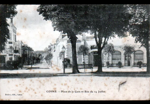 COSNE-sur-LOIRE (58) HOTEL-RESTAURANT AMERICAIN , Rue du 14 JUILLET en 1910