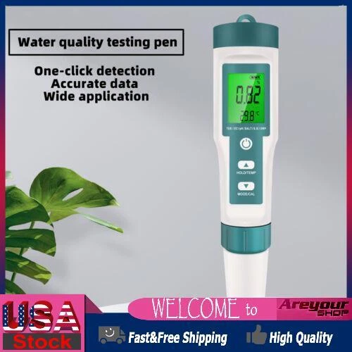 7 In 1 Backlight PH/TDS/EC/ORP/TEMP/SG/Salinity Water Quality Meter Tester