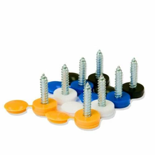 8 VEHICLE NUMBER Plate Registration Fitting Caps and Self Tapping ...