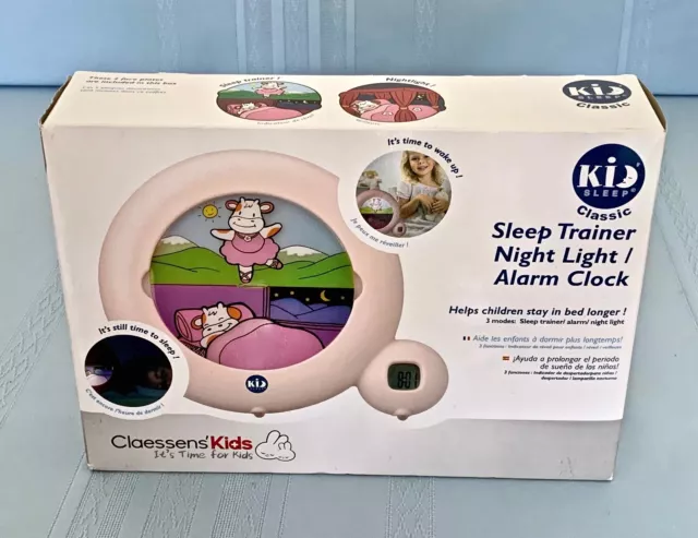 Claessens’ Kids Sleep Trainer Night Light Alarm Clock Wake Up Baby RARE Pink NEW