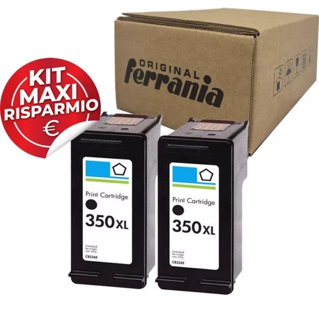 2 Cartucce Rigenerate HP350XL Nero per Deskjet D4260, Officejet J6410