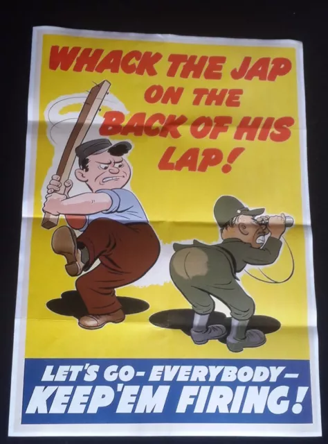 1942 Ww2 Usa America Anti Axis Japan Tojo  War Army Soldier Propaganda Poster