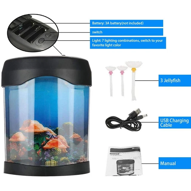 LAMP LED COLOR Changing Aquarium Mood Night Light For Home Office Set £
