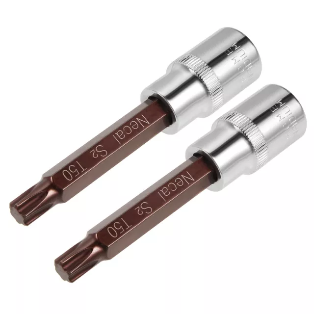 1/2" Foret T50 Torx Prise S2 Acier 100mm Longueur 2 Pcs