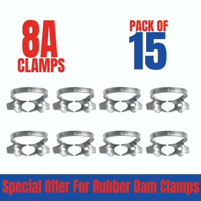Dental Rubber Dam Clamps #8A 15Pcs Pack Brinker Endodotic Clamp